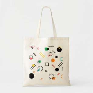 Modern, playful, cool, trendy, Memphis geometrisch Tragetasche