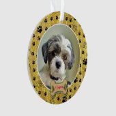 Modern Playful Simple Photo Dog - Paw Print Design Ornament (Vorderseite)
