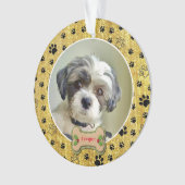 Modern Playful Simple Photo Dog - Paw Print Design Ornament (Vorderseite)