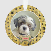 Modern Playful Simple Photo Dog - Paw Print Design Ornament (Vorderseite)