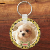 Modern Playful Simple Photo Dog - Paw Print Design Schlüsselanhänger (Vorderseite)