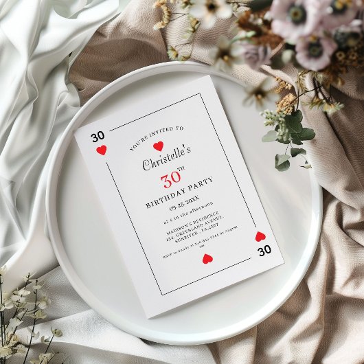 Modern Playing Card Playing Card 30th Birthday Einladung