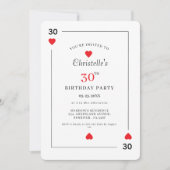 Modern Playing Card Playing Card 30th Birthday Einladung (Vorderseite)
