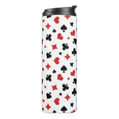 Modern Playing Card Suits Pattern Thermosbecher (Nach links gedreht)