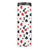 Modern Playing Card Suits Pattern Thermosbecher (Rückseite)