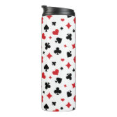 Modern Playing Card Suits Pattern Thermosbecher (Nach rechts gedreht)