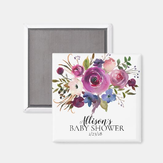 Modern Plum Blue Lavender Dusche Gefallen Magnet (Vorderseite/Rückseite)