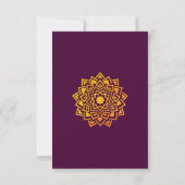 Modern Plum Gold Mandala Indische Richtung Einladung (Rückseite)