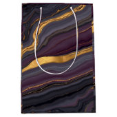 Modern Plum Metallic Agate Marble Abstract Art Mittlere Geschenktüte (Vorderseite)