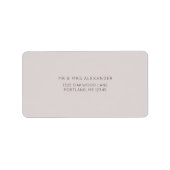 Modern Plum Wedding Return Label Adressaufkleber (Vorne)
