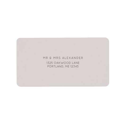 Modern Plum Wedding Return Label Adressaufkleber (Vorne)