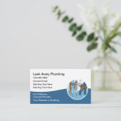 Modern Plumbing Plumber Service Business Cards Visitenkarte (Stehend Vorderseite)