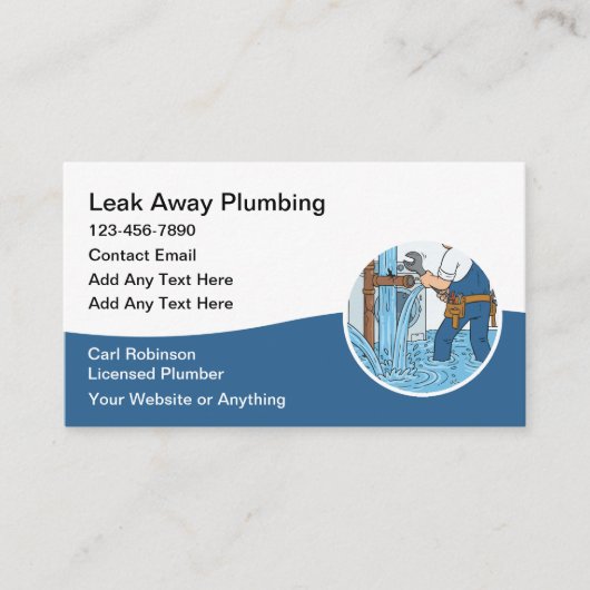 Modern Plumbing Plumber Service Business Cards Visitenkarte (Vorderseite)