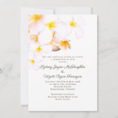 Modern Plumeria Hawaiian Blume White Wedding Einladung (Vorderseite)