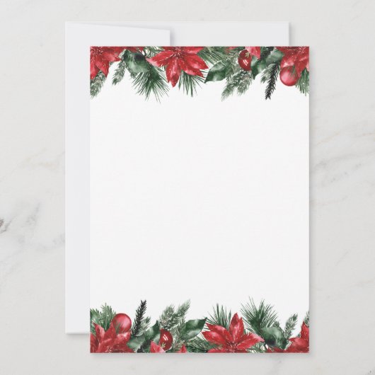 Modern Poinsetta Weihnachtsfeierlichkeiten Party E Einladung (Rückseite)