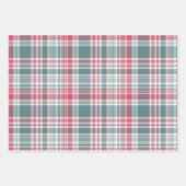 Modern Poinsettia Buffalo Karo + Kariert Geschenkpapier Set (Vorderseite 2)