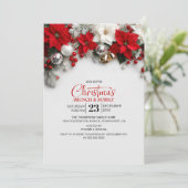 Modern Poinsettia Christmas Brunch Einladung (Stehend Vorderseite)