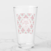 Modern Poinsettia pattern christmas white bg Glas (Rückseite)