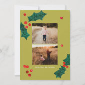 Modern Poinsettia Weihnachtskarte Einladung (Rückseite)