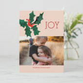 Modern Poinsettia Weihnachtskarte Einladung (Stehend Vorderseite)