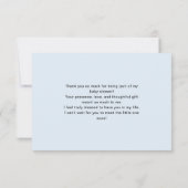 Modern Polar Bear Winter Baby Boy Shower Dankeskarte (Rückseite)