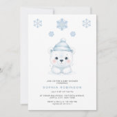 Modern Polar Bear Winter Baby Boy Shower Einladung (Vorderseite)