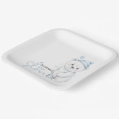 Modern Polar Bear Winter Baby Shower Pappteller (Gewinkelt)