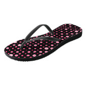 Modern Polka Dot 01.Pink Black BG Badesandalen (Schrägansicht)