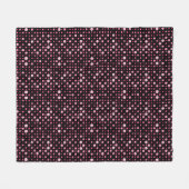 Modern Polka Dot 01.Pink Black BG Fleecedecke (Vorderseite (Horizontal))