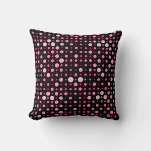 Modern Polka Dot 01.Pink Black BG Kissen