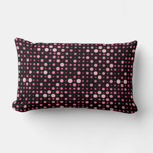 Modern Polka Dot 01.Pink Black BG Lendenkissen