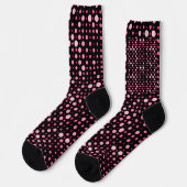 Modern Polka Dot 01.Pink Black BG Socken (Linkes Detail)