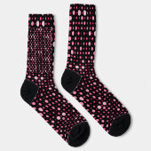 Modern Polka Dot 01.Pink Black BG Socken (Rechts)