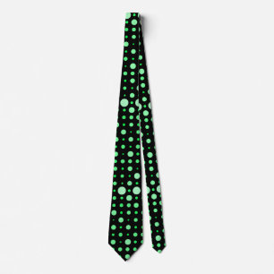 Modern Polka Dot 02.Green. Black BG Krawatte