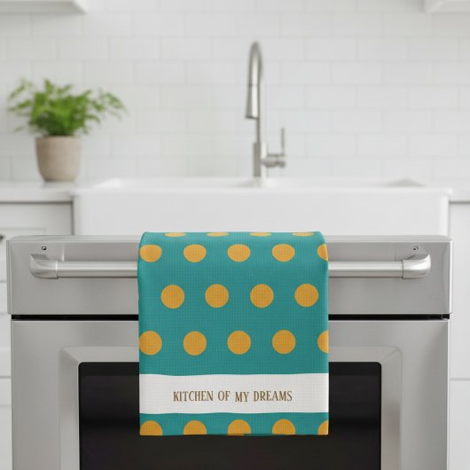 Modern Polka Dot Kitchen Towel, Personalized Geschirrtuch