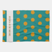 Modern Polka Dot Kitchen Towel, Personalized Geschirrtuch (Horizontal)