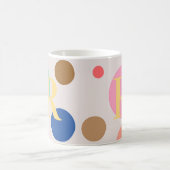 Modern Polka Dot Monogram Kaffeetasse (Mittel)