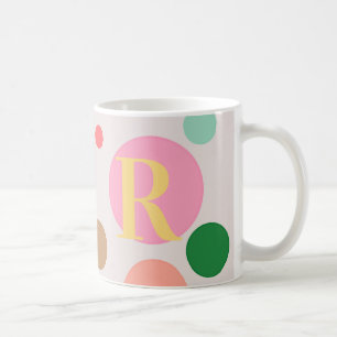 Modern Polka Dot Monogram Kaffeetasse