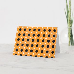 Modern polka dots pattern orange and black dry era dankeskarte