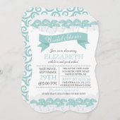 Modern Pool Blue Umbrella Brautparty Einladung (Vorne/Hinten)