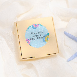 Modern Pool Party Birthday Runder Aufkleber