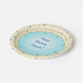 Modern Pool Splash Personalisierte Geburtstagsfeie Pappteller (Schrägansicht)