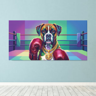 Modern Pop Art Boxer Dog Boxing Athlete Leinwanddruck