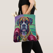 Modern Pop Art Boxer Dog Boxing Athlete Tasche (Von Nahem)