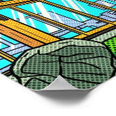 Modern Pop Art Forest Cabin Mid-Century Comic Poster (Ecke)