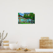 Modern Pop Art Forest Cabin Mid-Century Comic Poster (Küche)