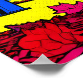 Modern Pop Art Halloween Graveyard Poster (Ecke)