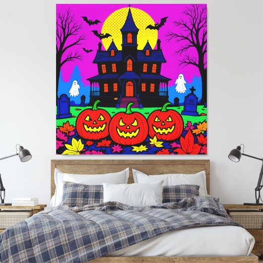 Modern Pop Art Halloween Leinwanddruck (Insitu (Schlafzimmer))