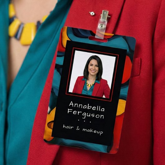 Modern Pop Art Retro Colorful Hair Makeup Ausweis