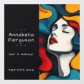 Modern Pop Art Retro Colorful Hair Makeup Fensteraufkleber (Blatt)